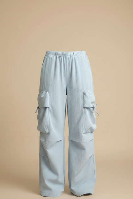 Pantalon Parachute Femme Cargo Nylon - Bleu Polyester - vue 3