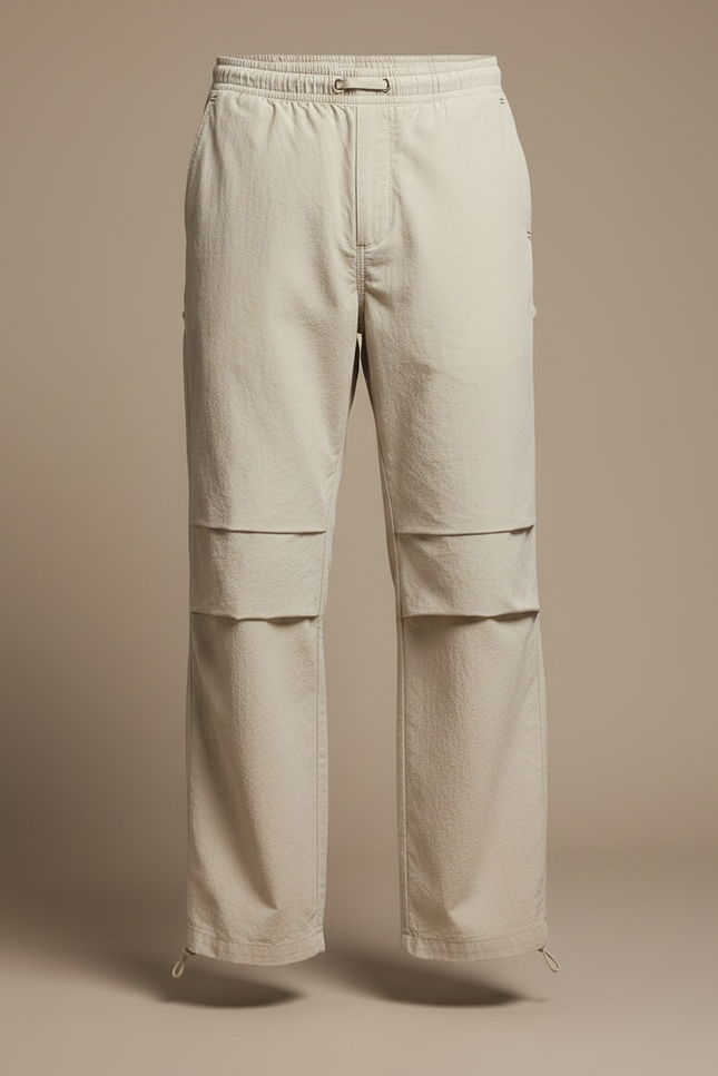 Pantalon Parachute Beige Ample Streetwear Léger Homme - Polyester - vue 3
