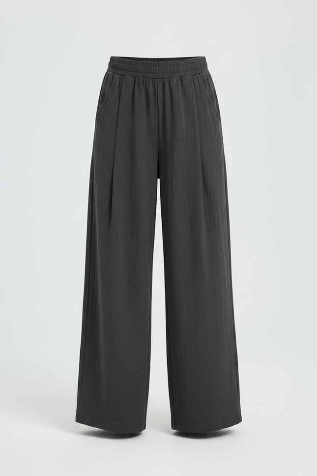 Pantalon Parachute Gris Ample Fluide Fille Décontracté - Polyester - vue 3