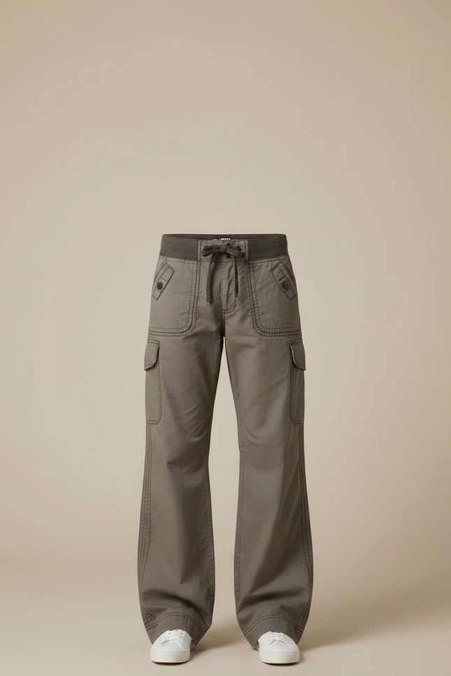 Pantalon Parachute Kaki Ample Décontracté Coton Homme - vue 3