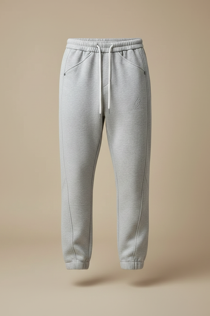 Pantalon Parachute Gris Molleton Ample Décontracté Homme - vue 3
