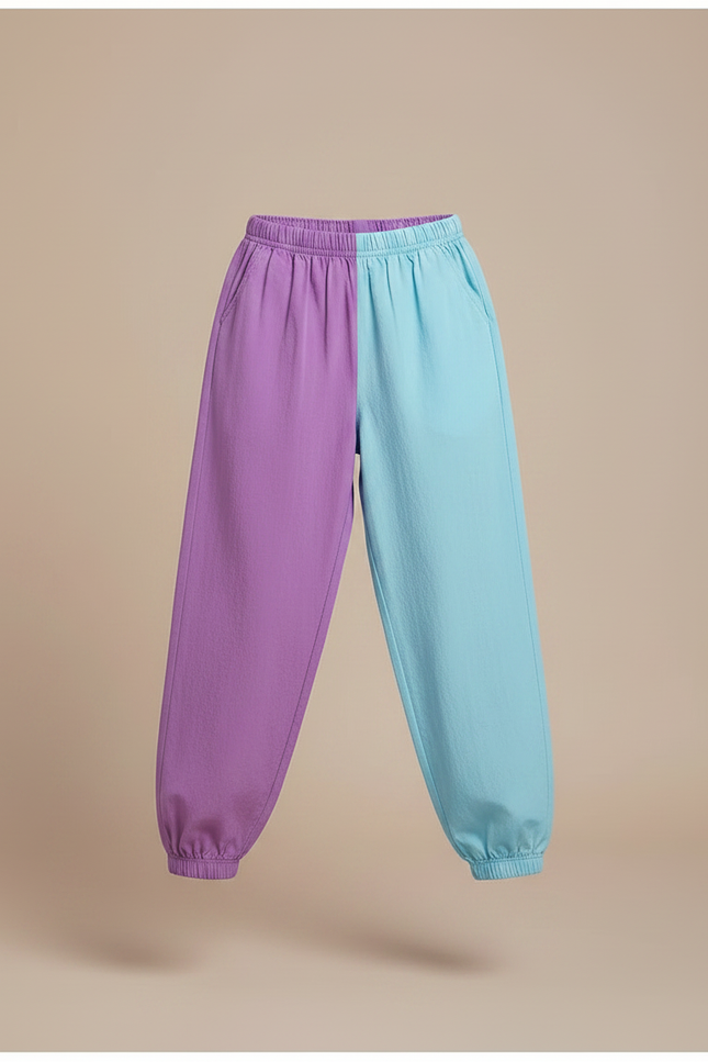 Pantalon Parachute Bicolore Ample Coton Confortable Enfant - Multicolore - vue 3