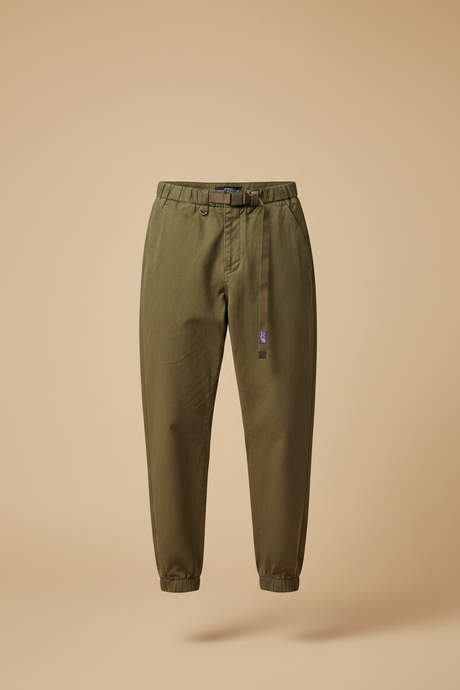 Pantalon Parachute Kaki Coton Ample Homme Décontracté - vue 3