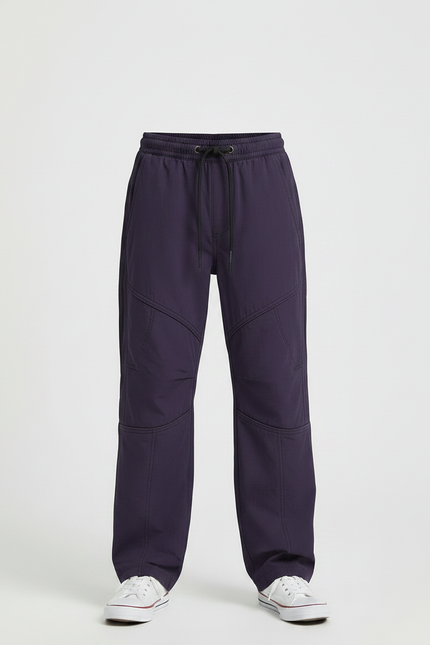 Pantalon Parachute Violet Ample Cordon Garçon - Polyester - vue 3