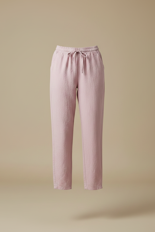 Pantalon Parachute Rose Lin Ample Décontracté Femme - vue 3