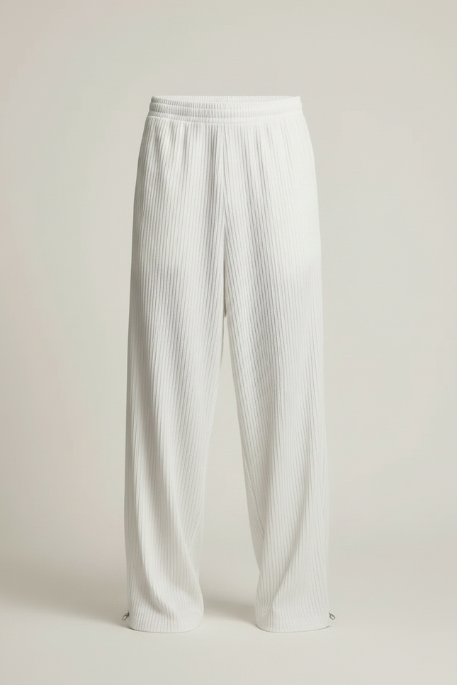 Pantalon Parachute Blanc Plissé Ample Homme Décontracté - Polyester - vue 3