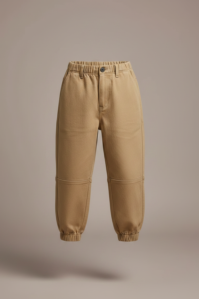 Pantalon Parachute Beige Ample Cargo Coton Enfant - vue 3