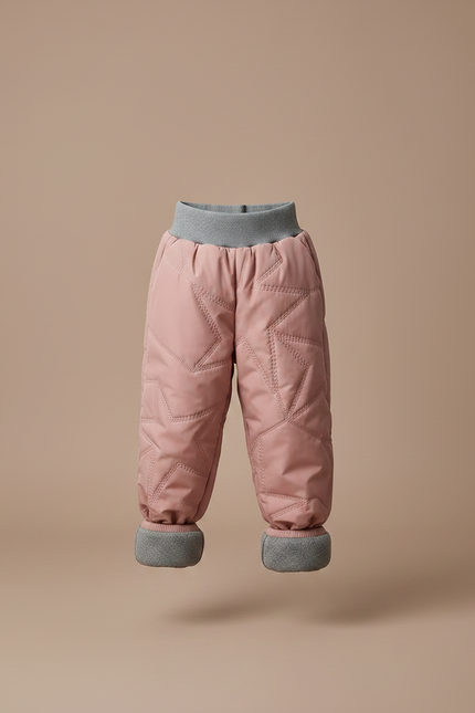 Pantalon Parachute Rose Matelassé Étoiles Enfant Chaud - Polyester - vue 3