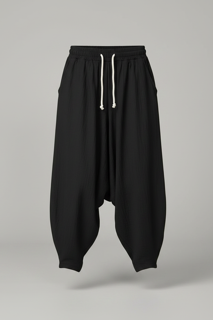 Pantalon Parachute Noir Ample Enfant Coton - vue 3