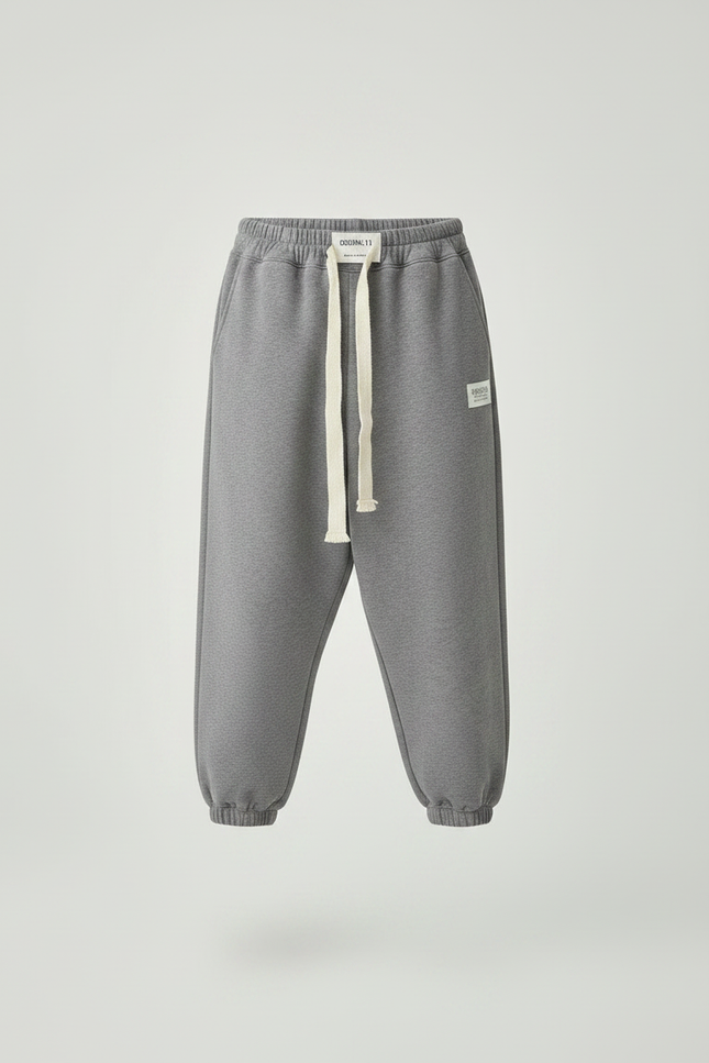 Pantalon Parachute Gris Ample Coton Enfant Sportif Cordon - Molleton - vue 3