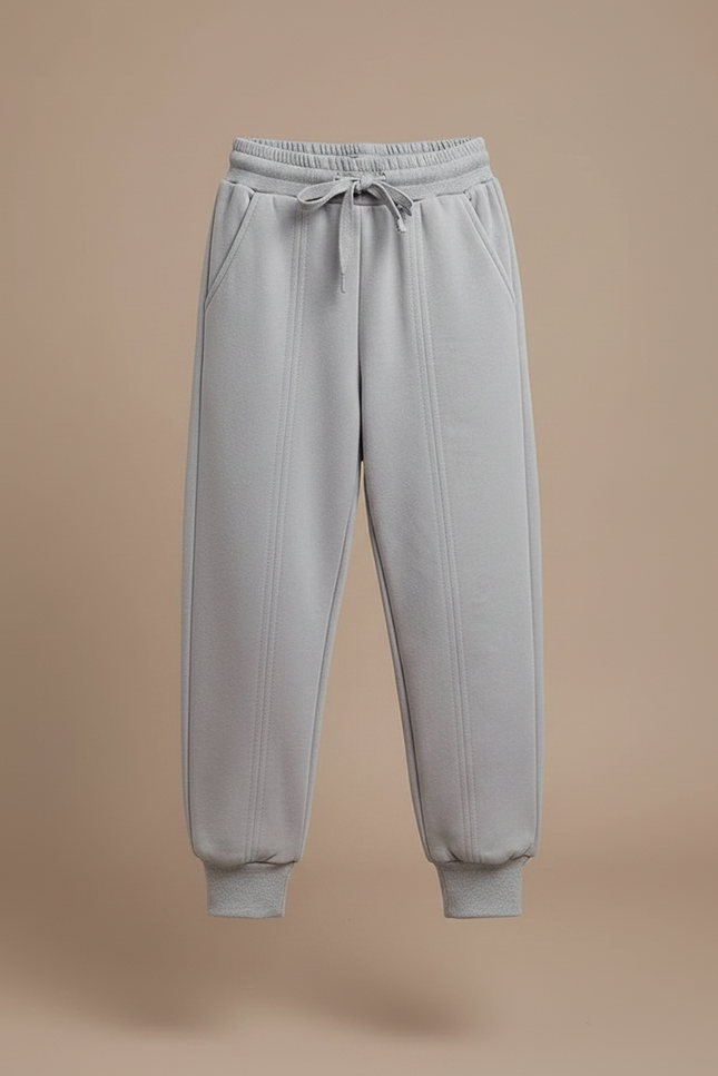 Pantalon Parachute Fille Gris Resserré Aux Chevilles Streetwear - Molleton - vue 3