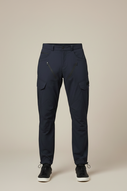 Pantalon Parachute Bleu Marine Cargo Multipoches Homme - Polyester - vue 3