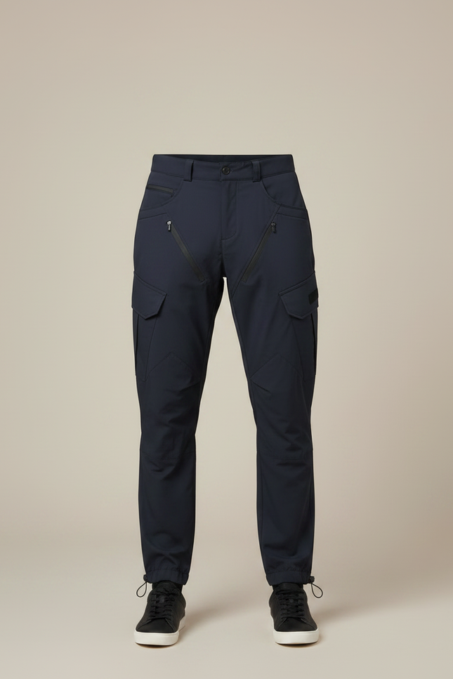 Pantalon Parachute Bleu Marine Cargo Multipoches Homme - Polyester - vue 3