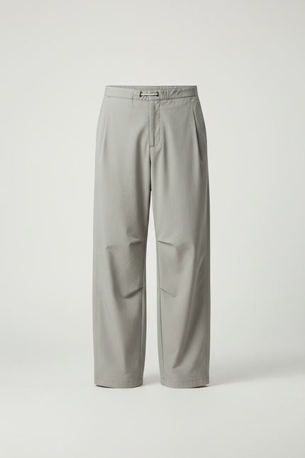 Pantalon Parachute Gris Clair Ample Décontracté Homme - Polyester - vue 3