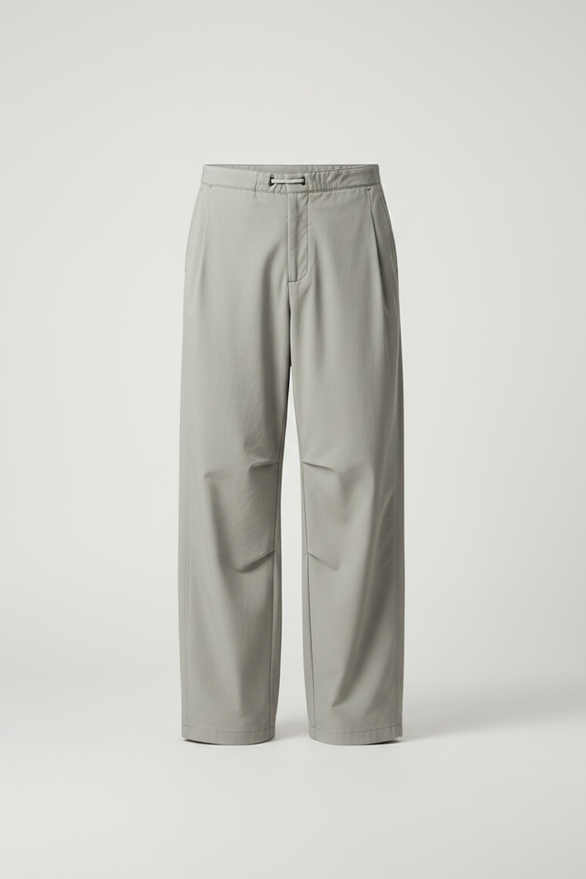 Pantalon Parachute Gris Clair Ample Décontracté Homme - Polyester - vue 3
