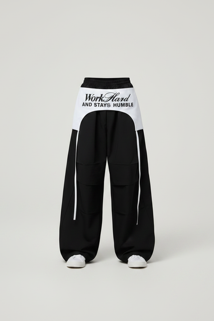 Pantalon Parachute Noir Ample Garçon Streetwear - Polyester - vue 3