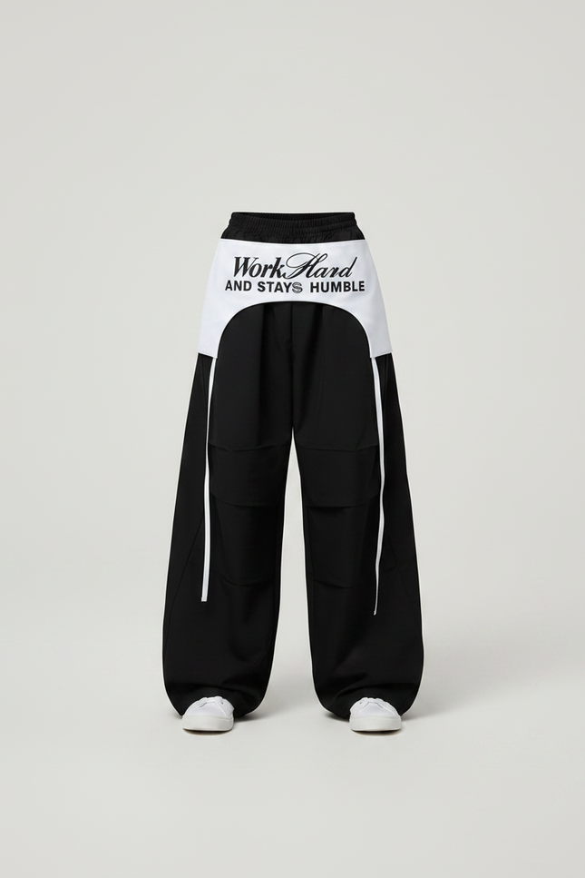 Pantalon Parachute Noir Ample Garçon Streetwear - Polyester - vue 3