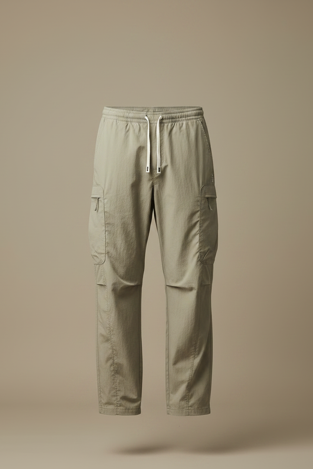 Pantalon Parachute Kaki Ample Décontracté Homme Cargo - Polyester - vue 3