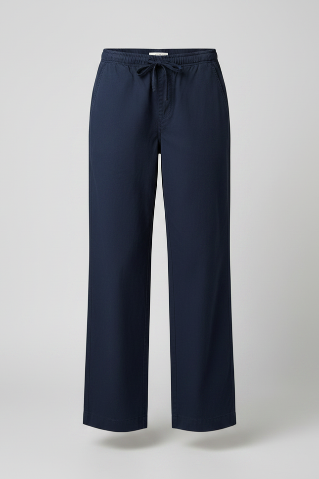 Pantalon Parachute Marine Cordon Ample Décontracté Femme - Coton - vue 3