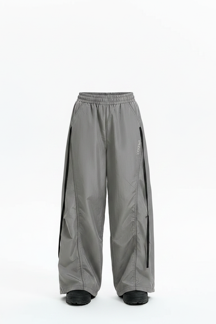 Pantalon Parachute Gris Ample Nylon Fille - Polyester - vue 3