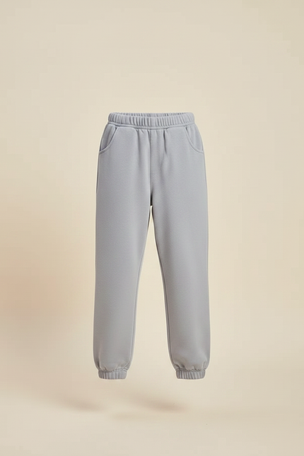 Pantalon Parachute Gris Ample Coton Élastiqué Enfant - Molleton - vue 3
