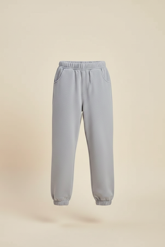 Pantalon Parachute Gris Ample Coton Élastiqué Enfant - Molleton - vue 3