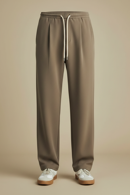Pantalon Parachute Marron Droit Cordon Décontracté Homme - Polyester - vue 3