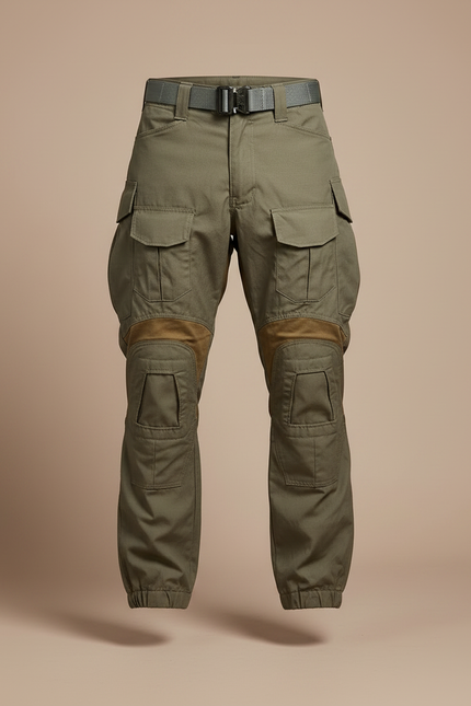 Pantalon Parachute Kaki Cargo Tactique Renforcé Militaire - Toile - vue 3