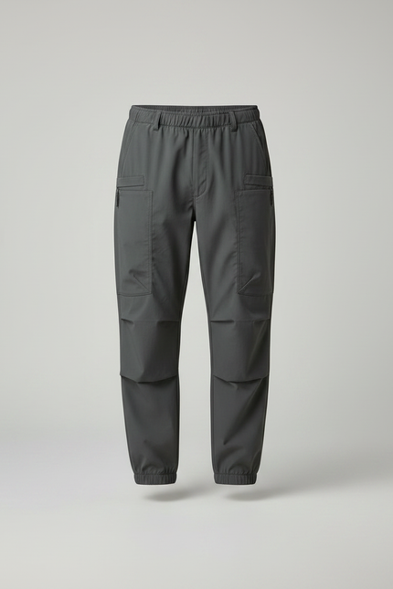 Pantalon Parachute Gris Cargo Coton Ample Homme - vue 3