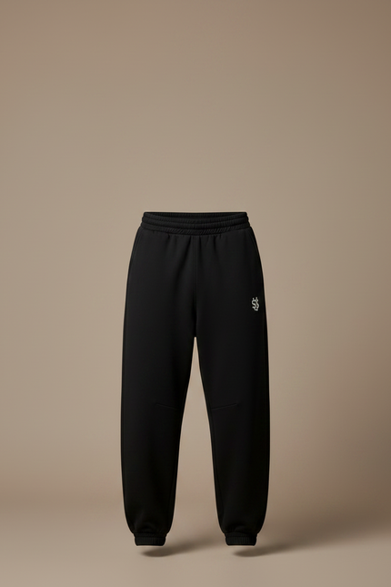 Pantalon Parachute Noir Ample Brodé Homme - Molleton - vue 3
