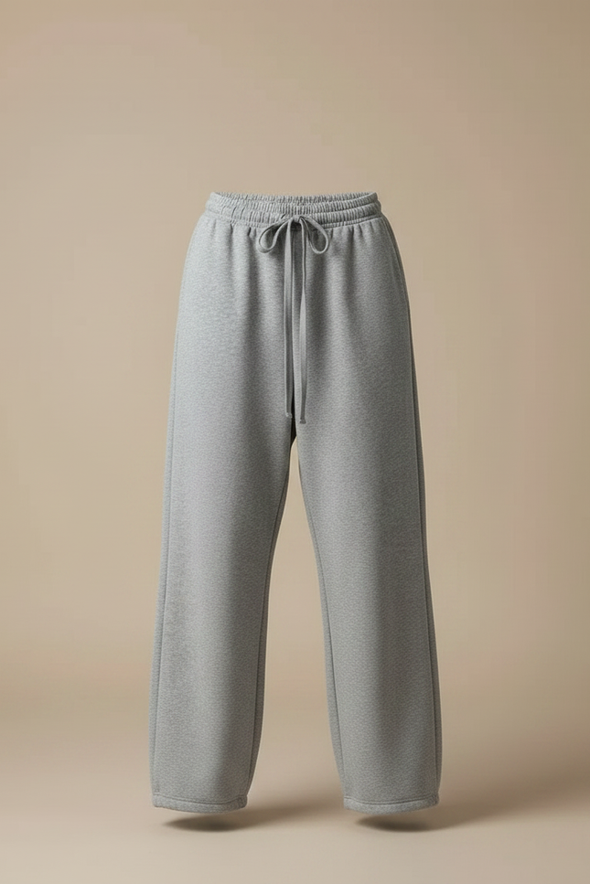 Pantalon Parachute Gris Ample Cordon Décontracté - Molleton - vue 3