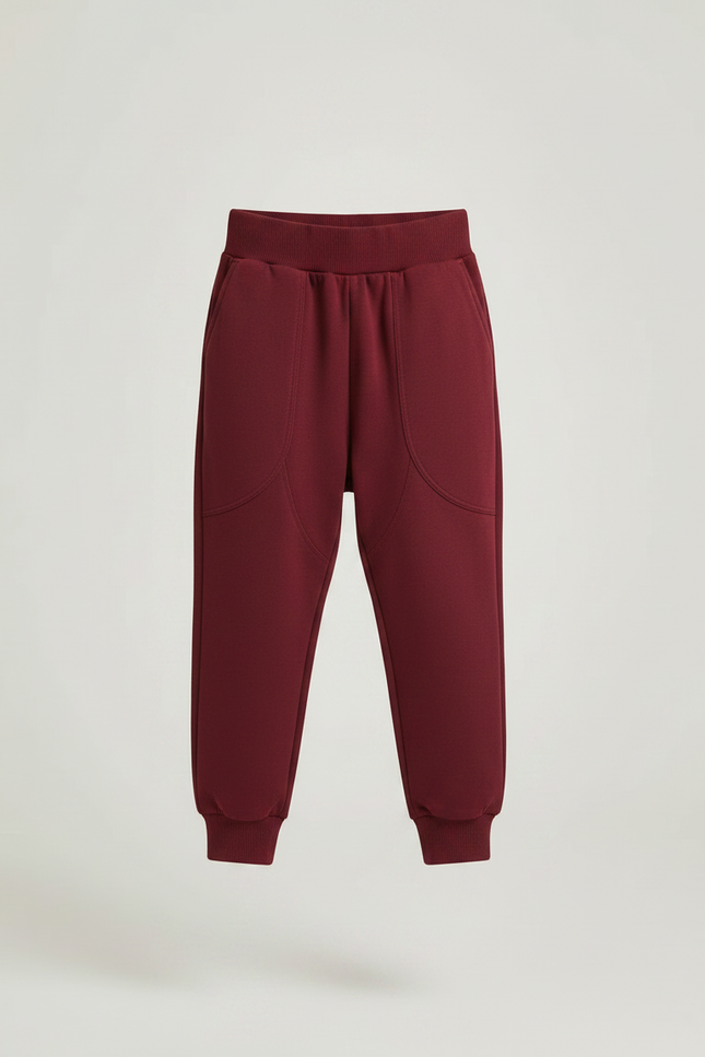 Pantalon Parachute Bordeaux Ample Enfant Décontracté Coton - Molleton - vue 3