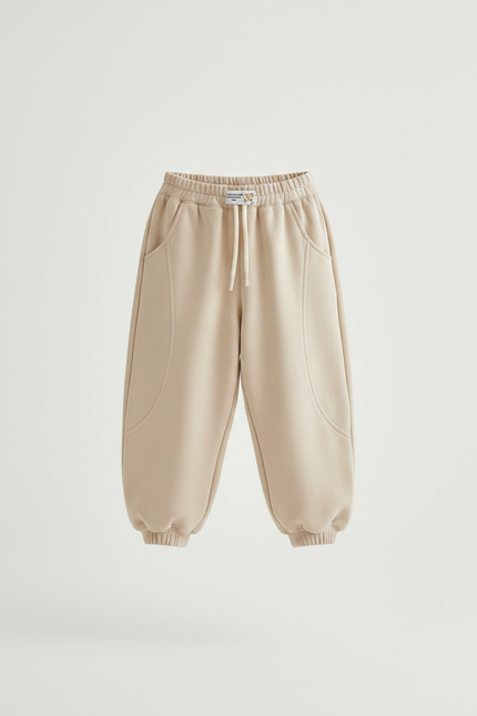 Pantalon Parachute Beige Ample Confortable Enfant - Molleton - vue 3