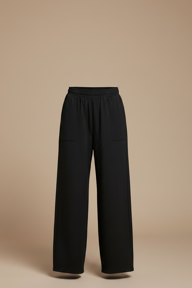 Pantalon Parachute Noir Ample Taille Élastique Enfant - Polyester - vue 3