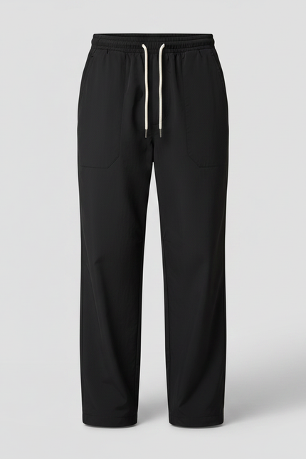 Pantalon Parachute Noir Ample Léger Décontracté Homme - Polyester - vue 3