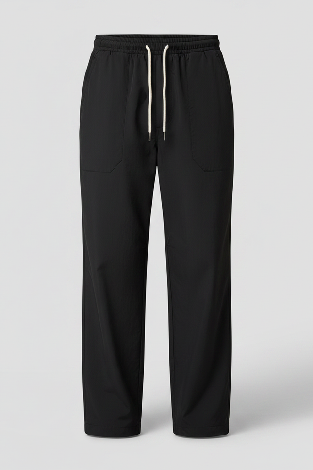 Pantalon Parachute Noir Ample Léger Décontracté Homme - Polyester - vue 3