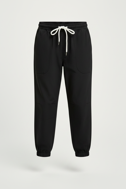 Pantalon Parachute Noir Uni Cordon Décontracté Garçon - Polyester - vue 3