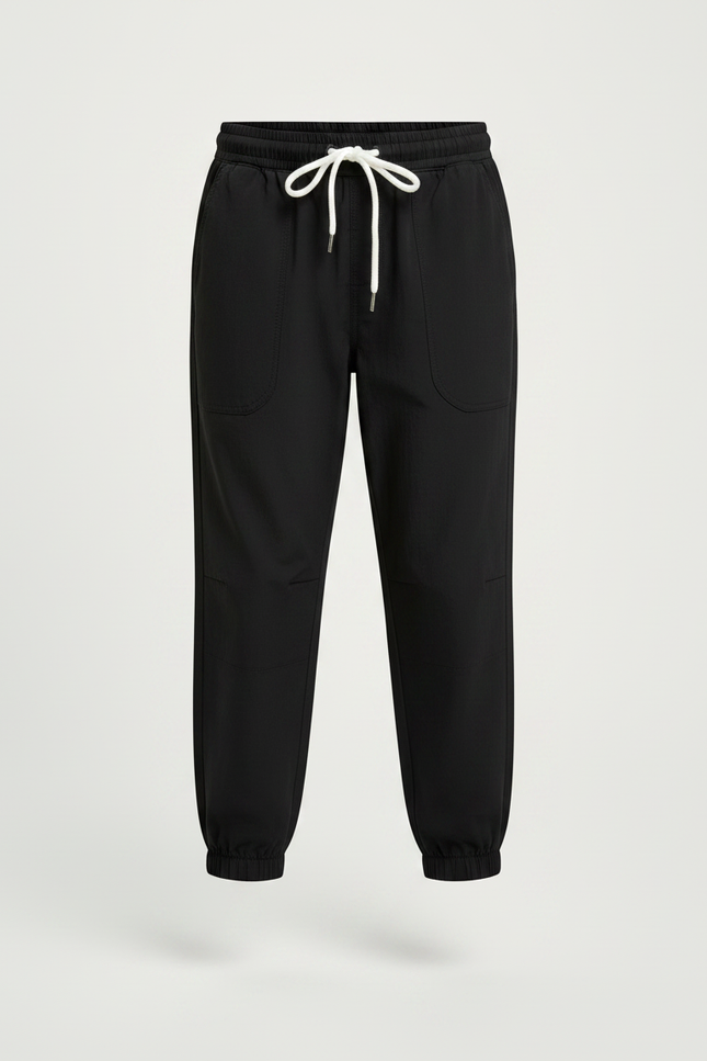 Pantalon Parachute Noir Uni Cordon Décontracté Garçon - Polyester - vue 3