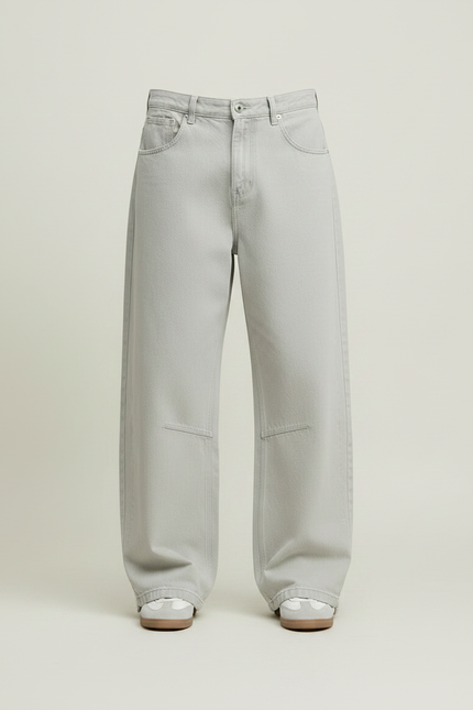 Pantalon Parachute Gris Clair Ample Coton Homme - Jean - vue 3