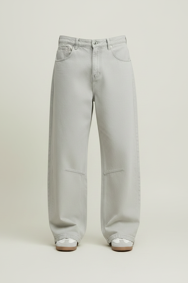 Pantalon Parachute Gris Clair Ample Coton Homme - Jean - vue 3