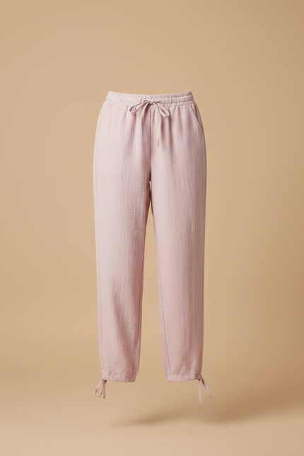 Pantalon Parachute Femme Resserré Aux Chevilles Toile - Rose Lin - vue 3