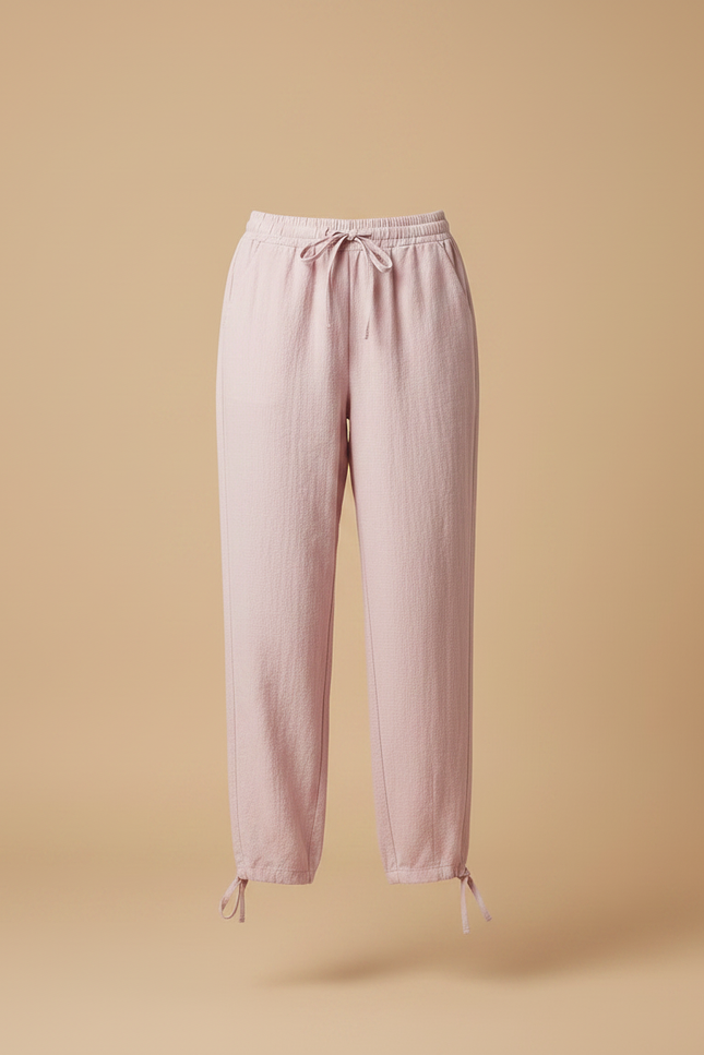 Pantalon Parachute Femme Resserré Aux Chevilles Toile - Rose Lin - vue 3