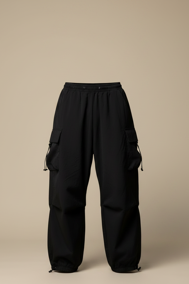 Pantalons Parachute - Noir Polyester - vue 3