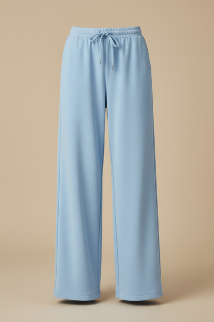 Pantalon Parachute Bleu Ciel Ample Confortable Cordon - Molleton - vue 3