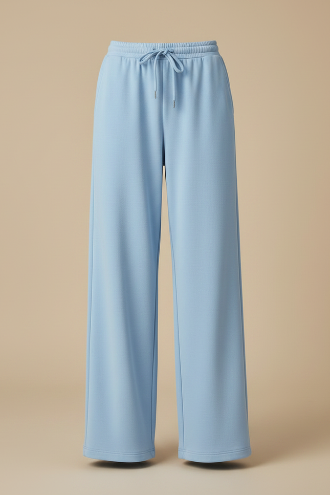 Pantalon Parachute Bleu Ciel Ample Confortable Cordon - Molleton - vue 3