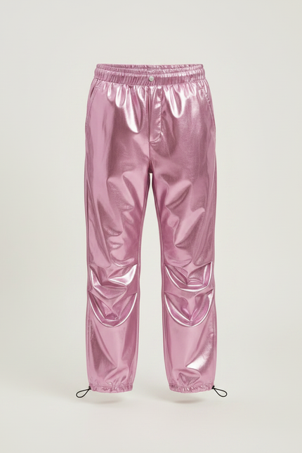 Pantalon Parachute Métallique Rose Ample Enfant - Polyester - vue 3