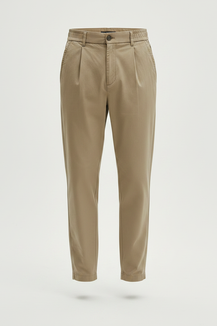 Pantalon Parachute Homme Kaki Taille Elastique - Gabardine - vue 3