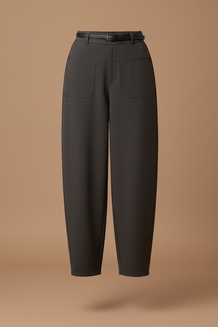 Pantalon Parachute Gris Ample Harem Poches - Polyester - vue 3