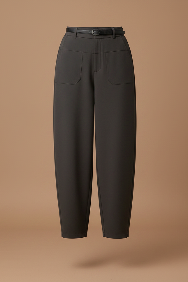 Pantalon Parachute Gris Ample Harem Poches - Polyester - vue 3