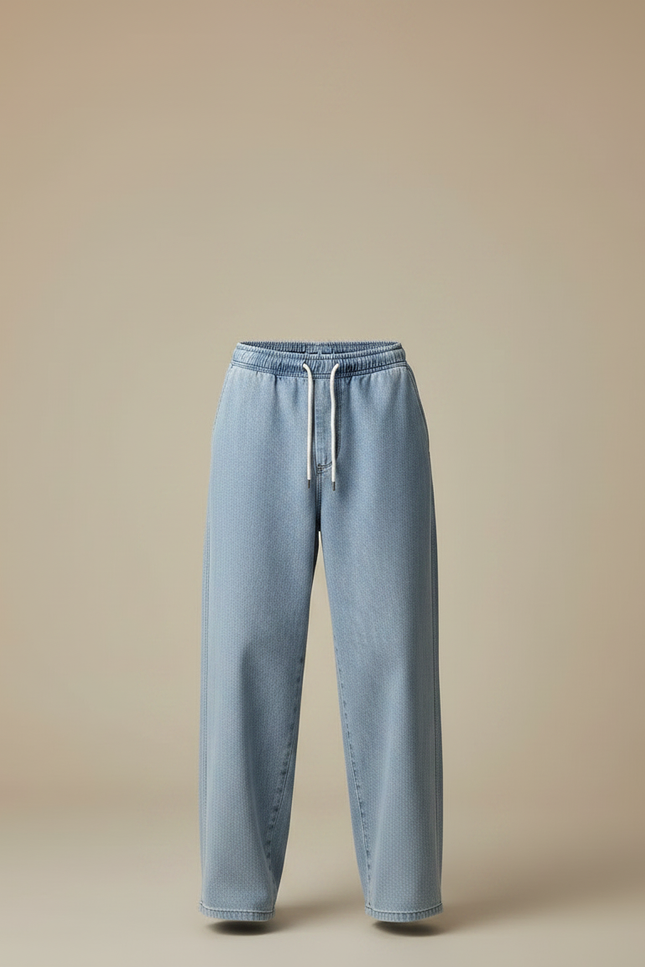 Pantalon Parachute Jean Ample Décontracté Homme Bleu - vue 3